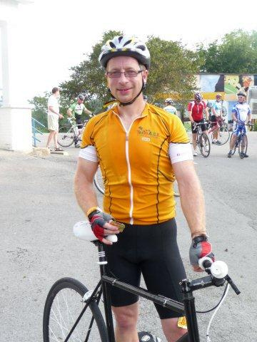 This was Aug. 2010 called the HOT 100 ride for charity. I rode on behalf of Austin; my co workers son with special needs. I was one of two riders to do the whole 100 miles on a single speed bike. Austin was worth the hard work!