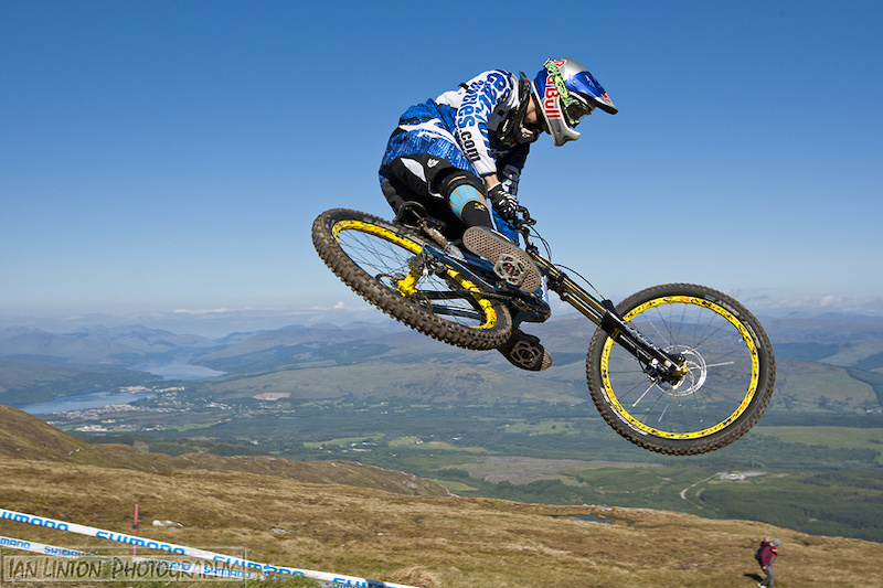Matti styling it up over the hip at the top of Fort William
