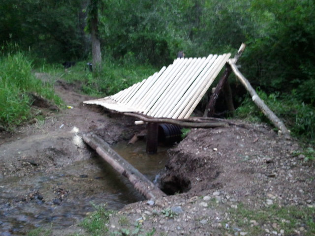 Finishing stages of the wallride and bridge over the creekgap at raceway.