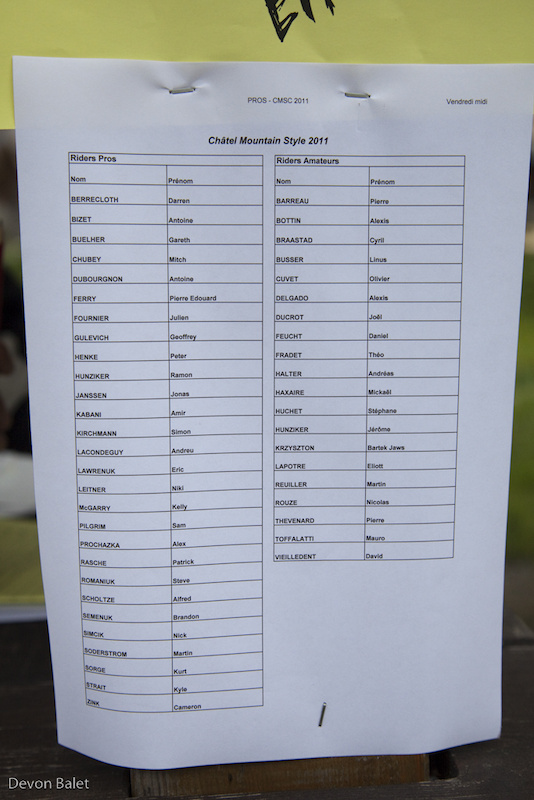 Confirmed riders pro and am