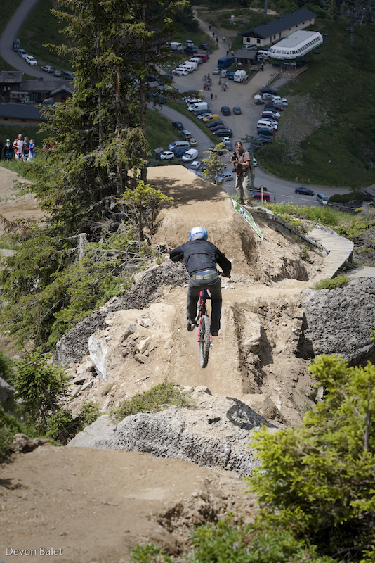 New line on rider s far right. Step down dirt double over rock step up to dirt dish to step down.