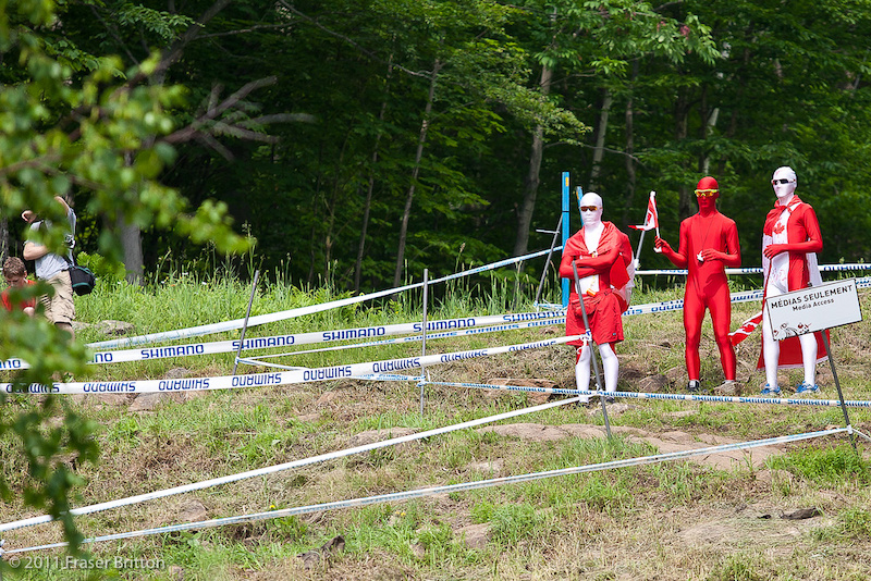 Capt. Canada showed up for women s XC... he brought some friends for DH. Follow me