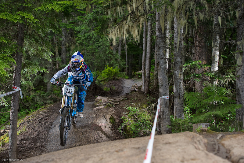 Rachel Atherton on her way to winning the Canadian Open DH