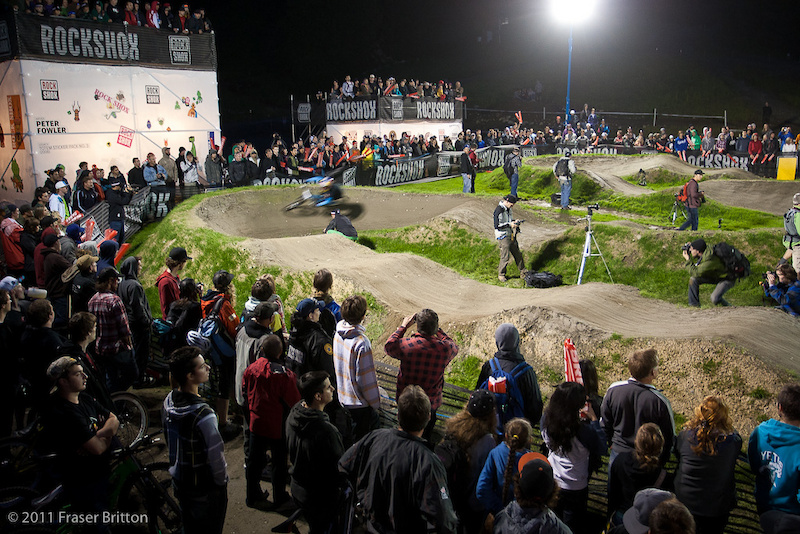 Jill Kintner was a blur on her way to her second consecutive pumptrack challenge win in front of a massive crowd.