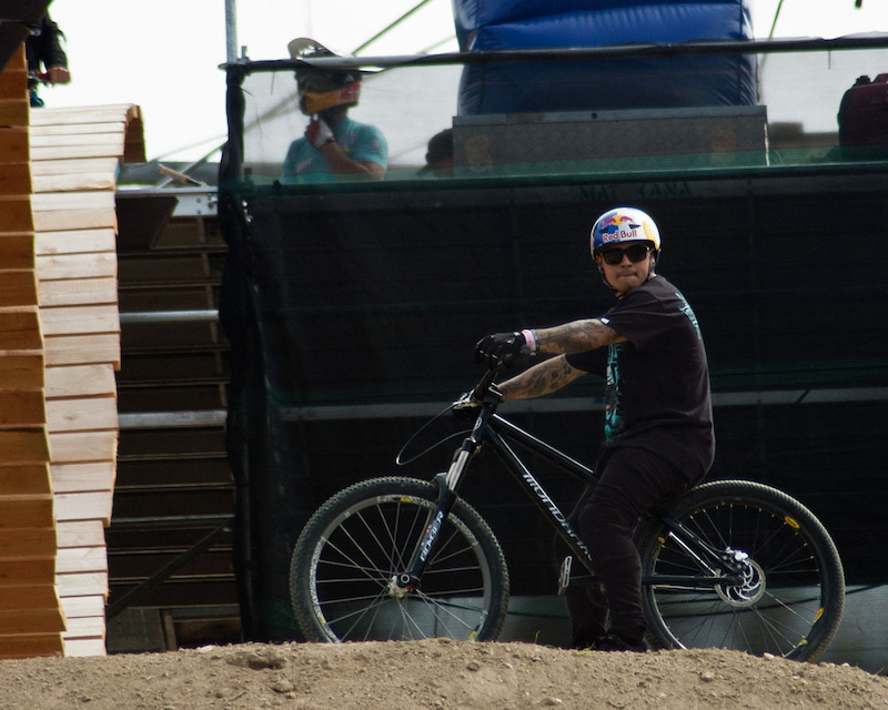 Crankworx 2011 Joyride practice before finals. Contemplating the course.