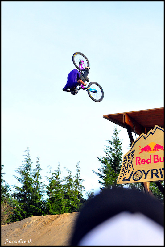 Frontflip off of a flat drop ... too bad that guy with the hat walked in front of me.
