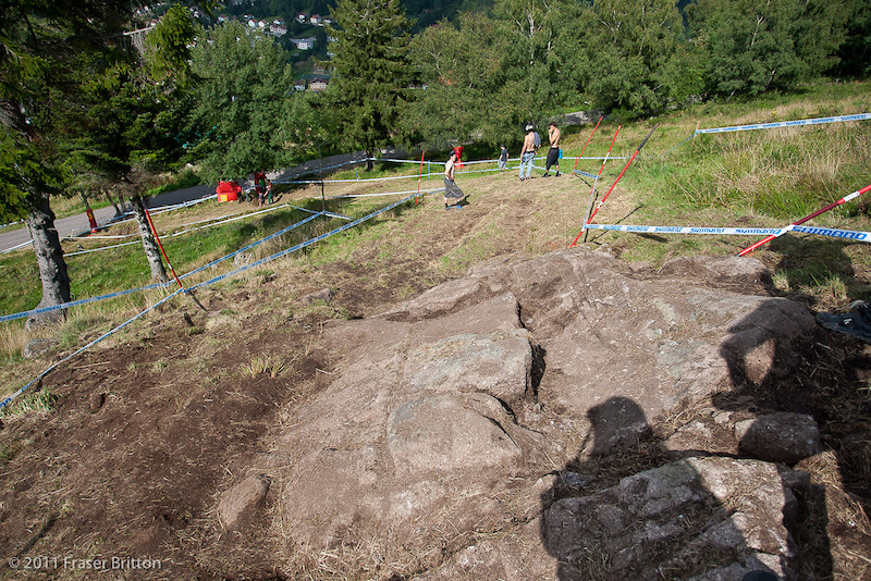 The gnarly off camber rock section is still here. There will be riders all over the joint in practice. If it is anything like 2 years ago two main lines will develop come race day.