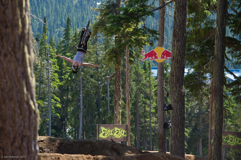 Sam Pilgrim killing it on his first run with a nice stretched out flip tuck no hander.