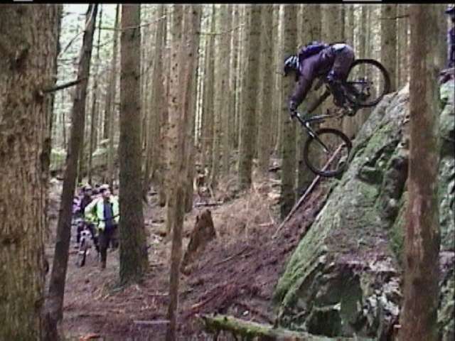 This is Bill going down a steep rock.  There is a nice video of this one.