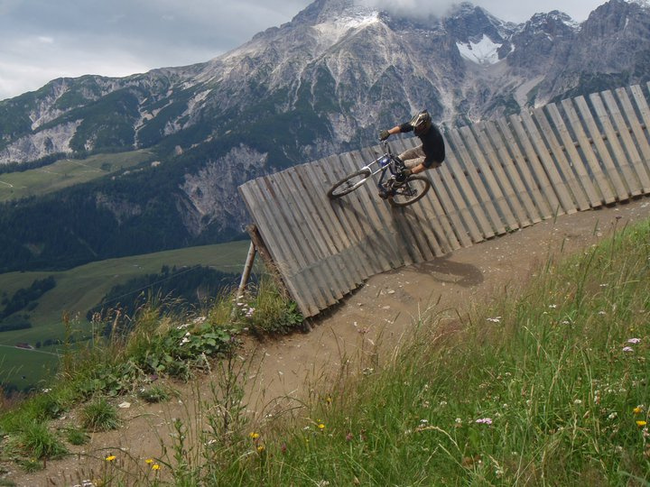 Wall ride at the top of the run