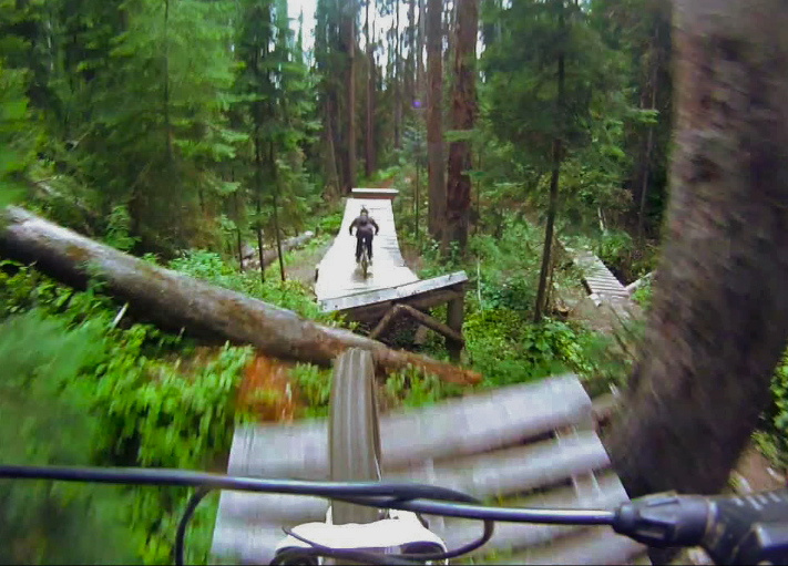 Helmet cam screen shot from the creek gap .