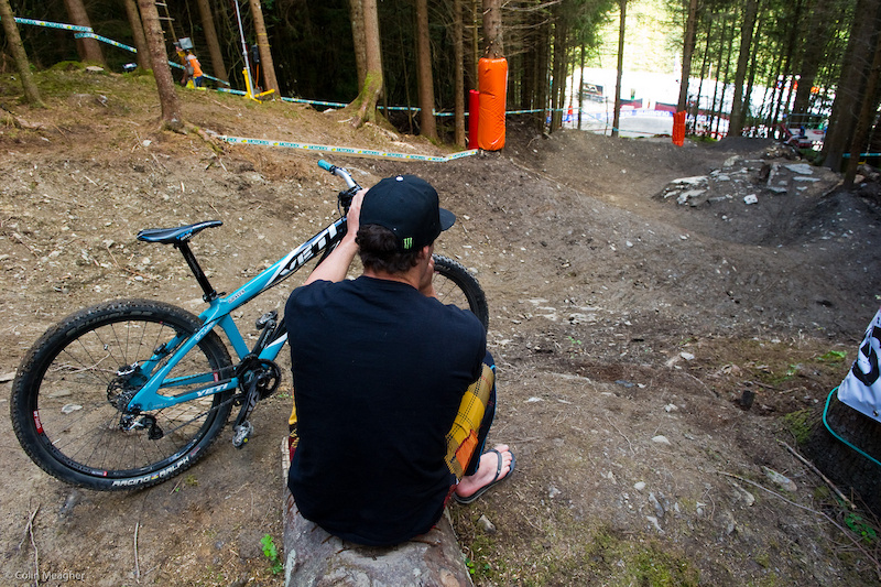 The idea behind the course is to make this more than a hole shot win. There are multiple opportunities for a wily racer to pass. Here Jared Graves contemplates the possibilities.
