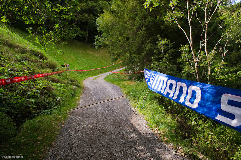 There is one flattish spot before the final plunge to the bottom--a quick jaunt down a gravel road.