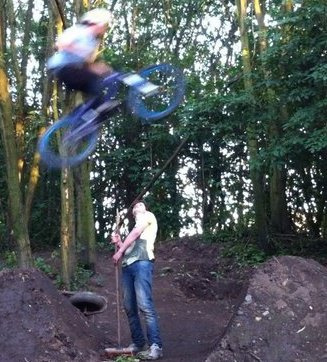 Just casually jumping one of my mates,as you do.