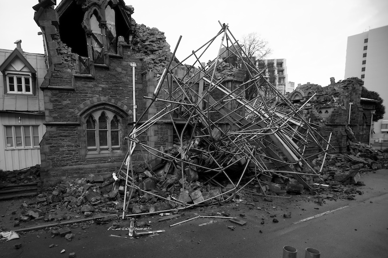 Damage after the Christchurch earthquake photo by Ivan Woods.