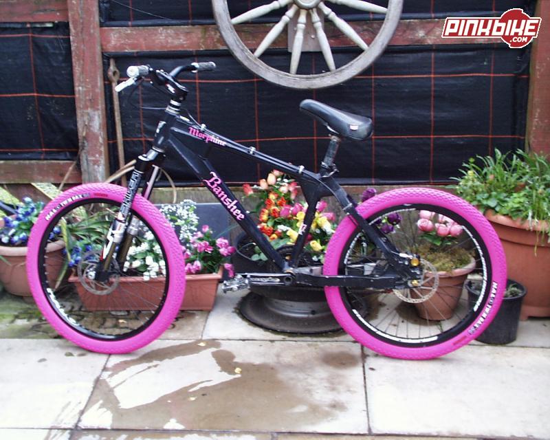 to fat pig and bruis bike,yes i did put pink tyres on for a joke lol,yes pink is a girls colour theres the loke lol,and so far out of every one thats seen this bike loves the tyres and genral build of the bike so if u think i wanted ur comments on the looks of the bike u were wrong.i wante a estement on a price,and its a 32 toth chain ring,