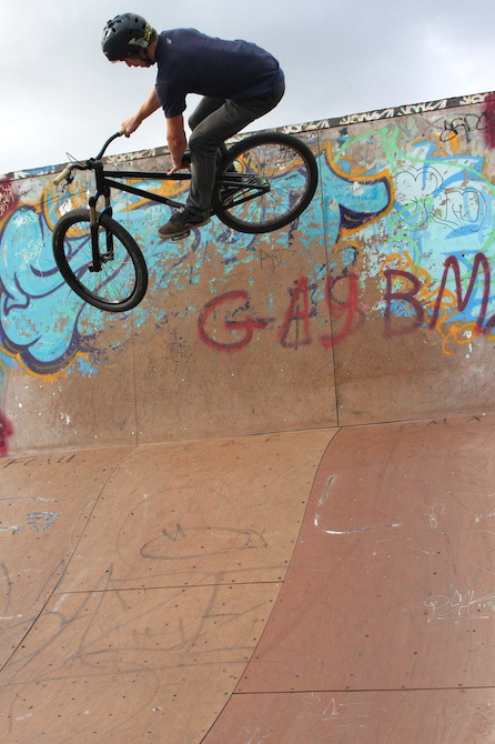 Wallride to toboggan. Photo by George Archard. More at getabmx.blogspot.com. Park edit out this Friday (21 Oct)
