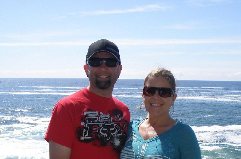 My wife and I at the beach.