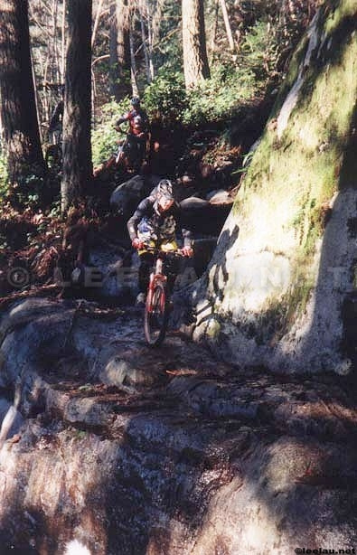 Ken was always a precise rider - threading the needle on Collete's Crack. Sex Boy. Cypress - 1999.  Brodie Holeshot