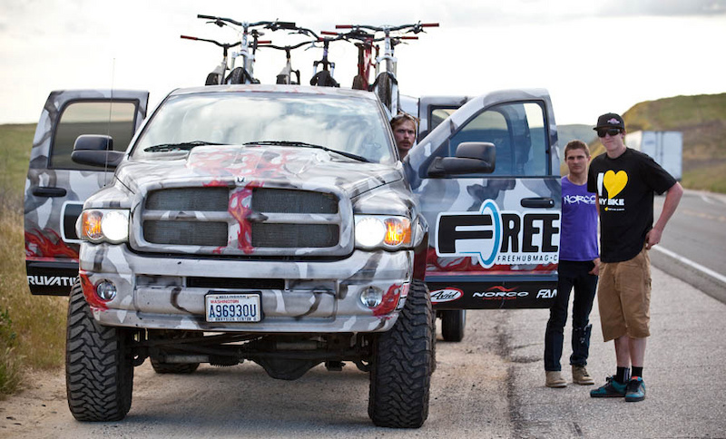 The Freehub Team on assignment with pro rider Sam Dueck in California.