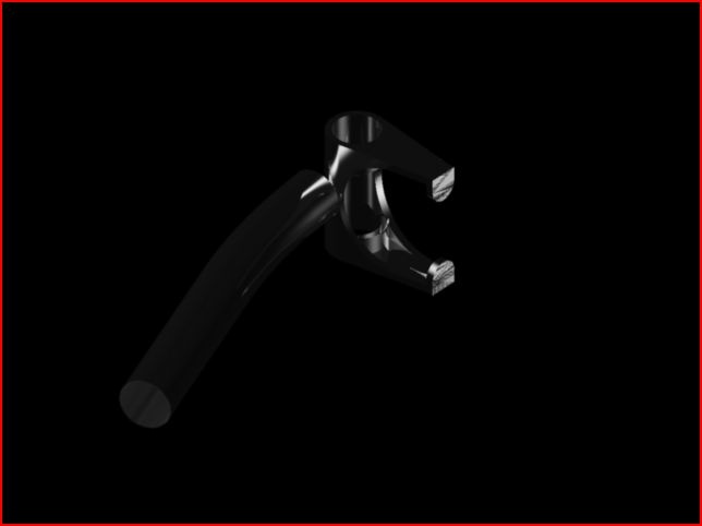Bike yoke finished with cutout for maximum clearance and shortest stays possible