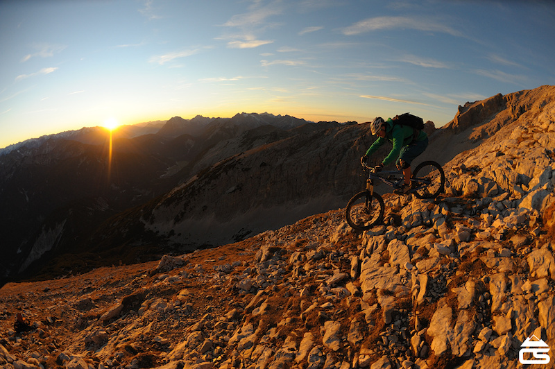 Riding over 2500m in the Karwendel mountains, Austria, at the end of November. Sunset was just awesome and the whole mountain turned red.

See the video - "Karwendel Sunset Ride".