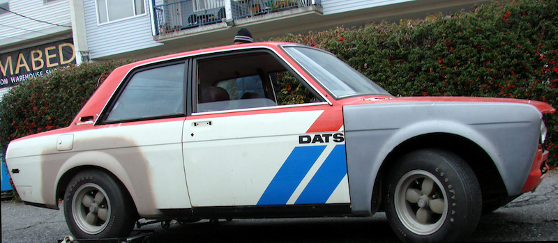 Photo of this Datsun 510 taken Dec. 1 2011 shows the car in the current condition.