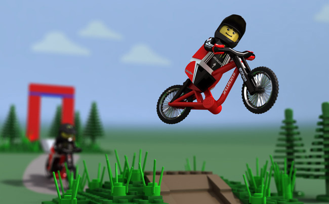 its a lego dude on a bike