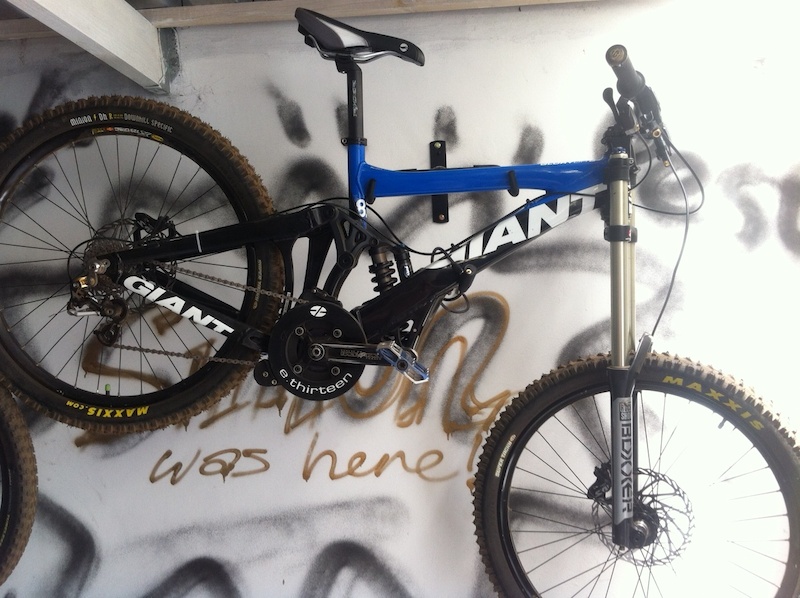 Another pic of my DH bike, just hanging in my garage.
