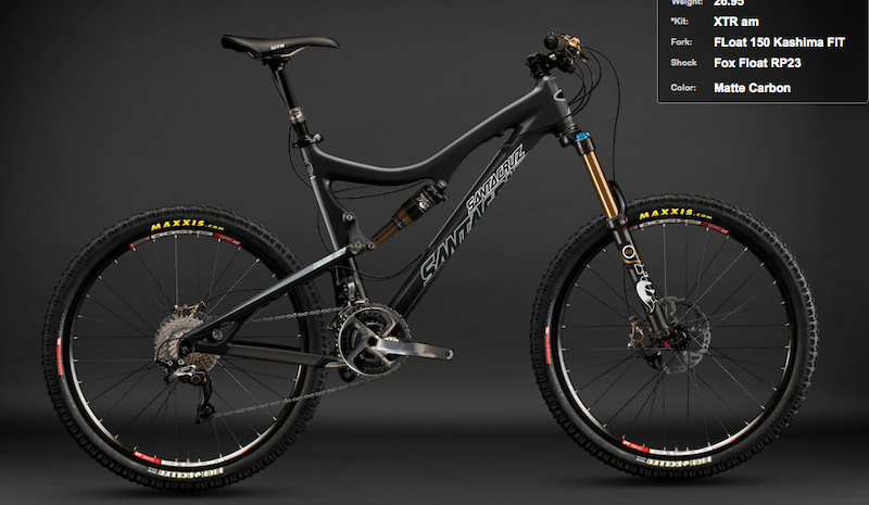 What my bike would look like with a Santa Cruz Frame and XTR cranks.