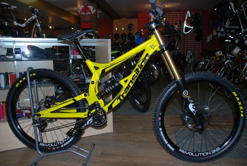My new whip for 2012,- TR450,  Saint build, Fox 40, I could go on and on...lol.. This is the way it looks when you order from Transition, nice hey?  I am changing up a few things to make it more 
custom to me, I can not wait to ride this, TY Transition and Taboo Cycles...