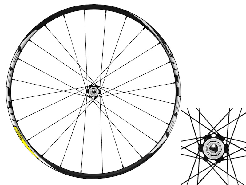 WH-MT66-29 wheels*Available Sept. 2012 The new WH-MT66-29 wheel set delivers quality, dependability and sets the standard for 29er wheel stiffness and weight balance with purpose built 24x28H lacing balancing front vs. rear wheel loads. The wheels feature a new tubeless-compatible 19C rim structure that is UST and standard tire compatible. The 29” wheel set is available in 135mm QR or 142x12mm E-thru rear spacing and front 15mm E-thru.