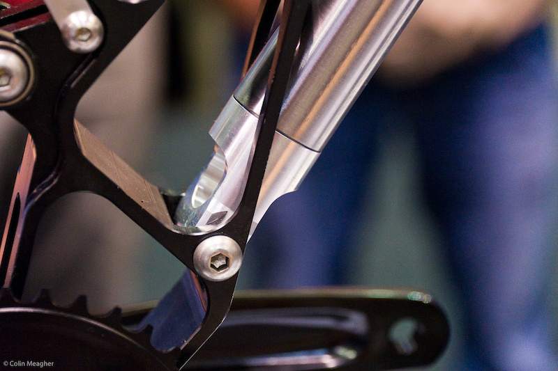 An aluminum steel bonded joint on the Risse bike.