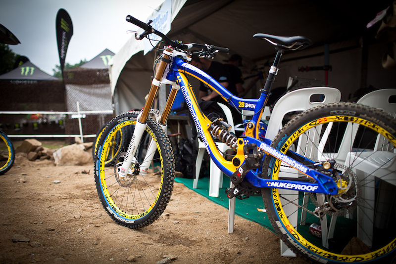 Team CRC Nukeproof during qualifying for the 2012 UCI World Cup in Pietermaritzburg