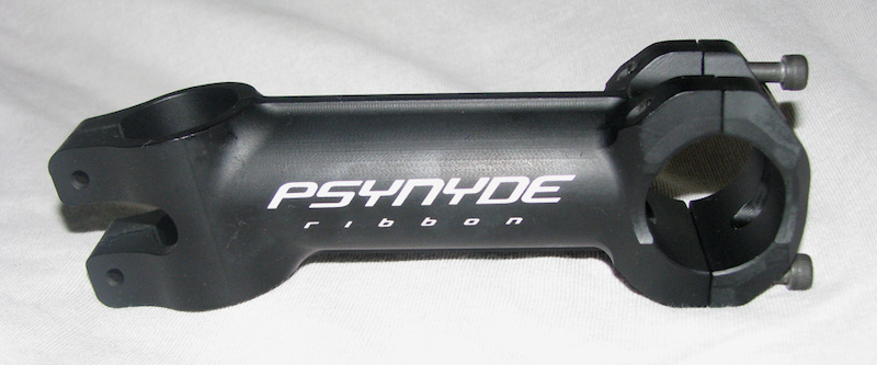 psynyde ribbon stem
6082 T6, cnced alloy
200 grams approx
120 mm reach
laser engraved logos