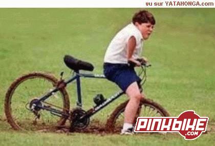 Austin slaming his nuts hard against his stem on his Hardrock because he thought he could wheelie through the mud!