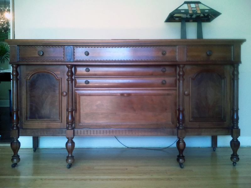 Early 20th Century Gibbard Solid Walnut Buffet/ Sideboard For Sale