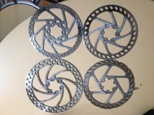 3x 160mm and 180mm rotors