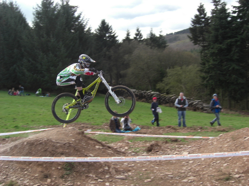 Rider squashing a double at BDS round 1 2012 at combe sydenham. Just taken from a small compact camera.