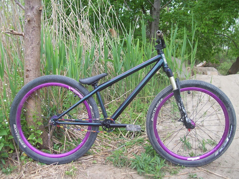 black and purple bikes