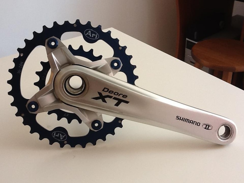 Shimano Deore XT crankset with Ari 36/22 chainrings for my On-One Inbred 29er.