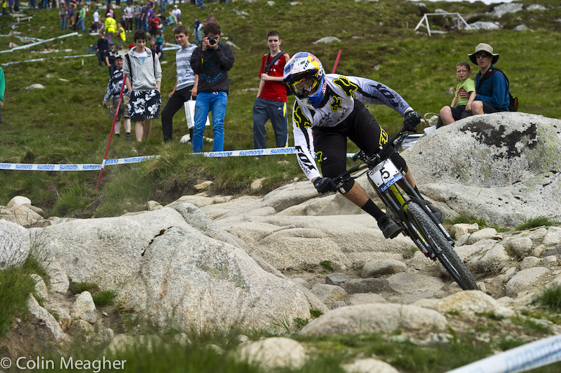 Steve Smith, smashing a run down. He qualified fourth on the day, about 3 seconds out of the pole position.