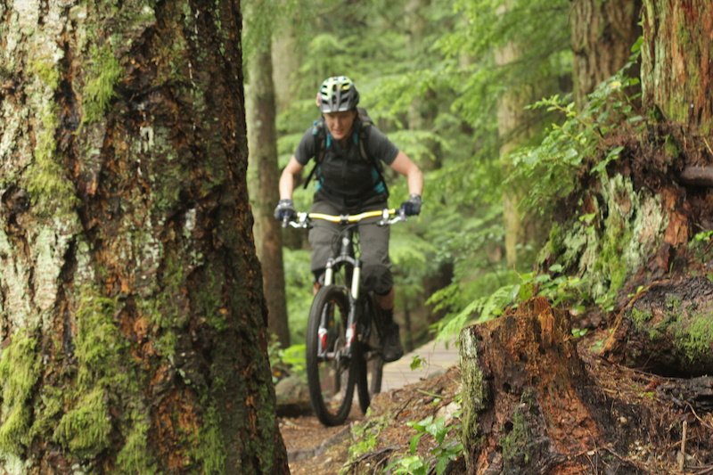 A day after 30mm of rain in 24 hours Trevor Sharon and I rode one of the few trails on Fromme built to take it.
