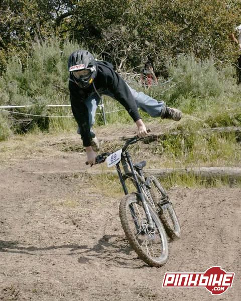 after doing the log jump at Sea Otter Classic
