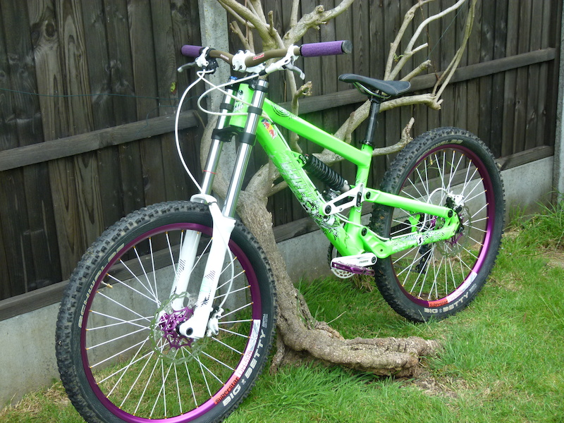 purple and green bike