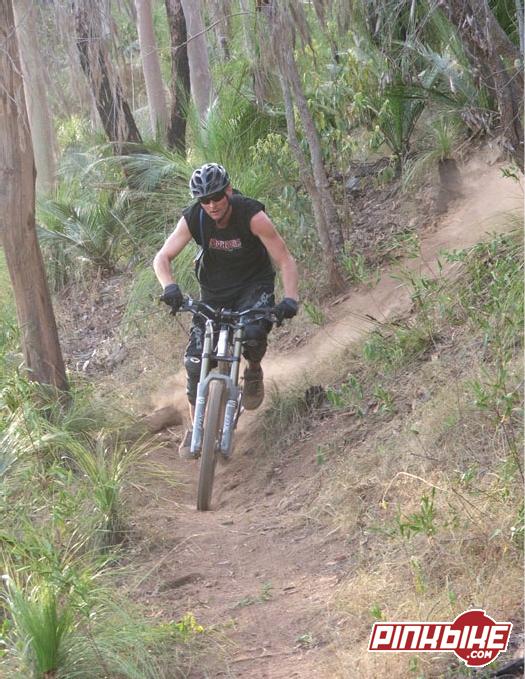 Riding the bottom section of the Goldie track. March 2006.