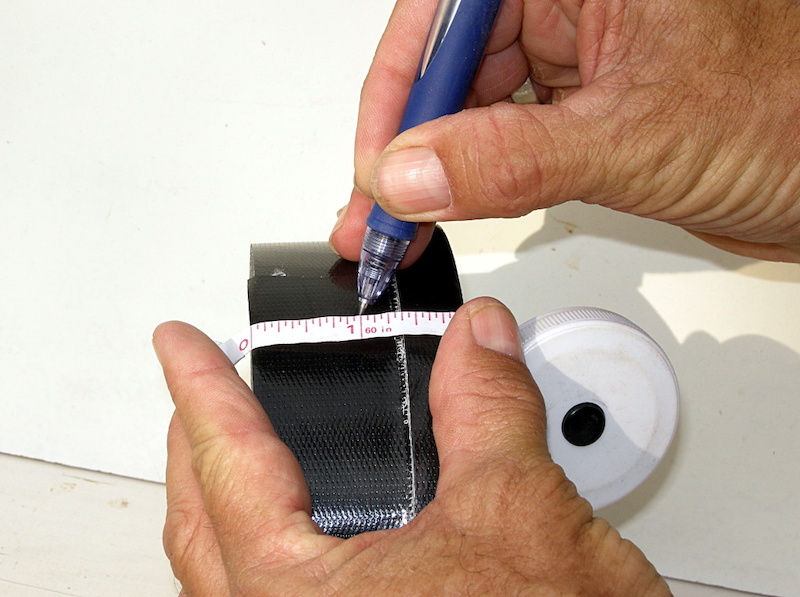 Measure the width you will need and mark the tape with a pen.