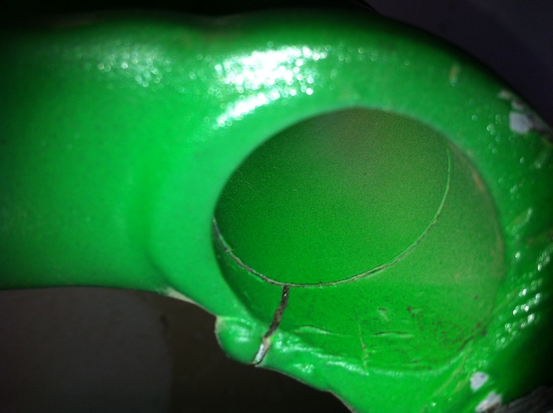 Broken at brace on lower pivot chainstay