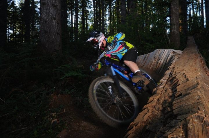 Me railing berm in Capitol Forest on LLMT on Friday Night Super D!!!