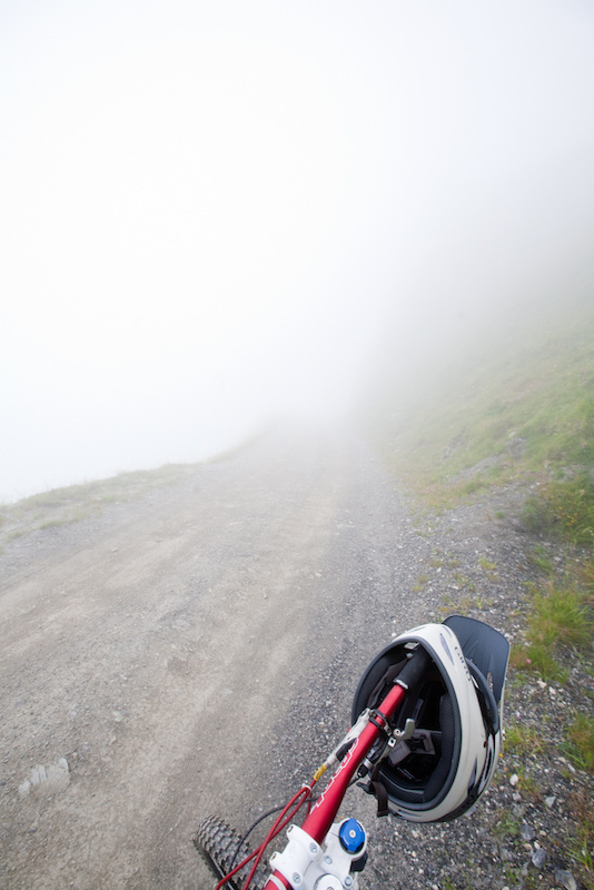Fog adding another dimension (or actually stealing dimensions) to riding